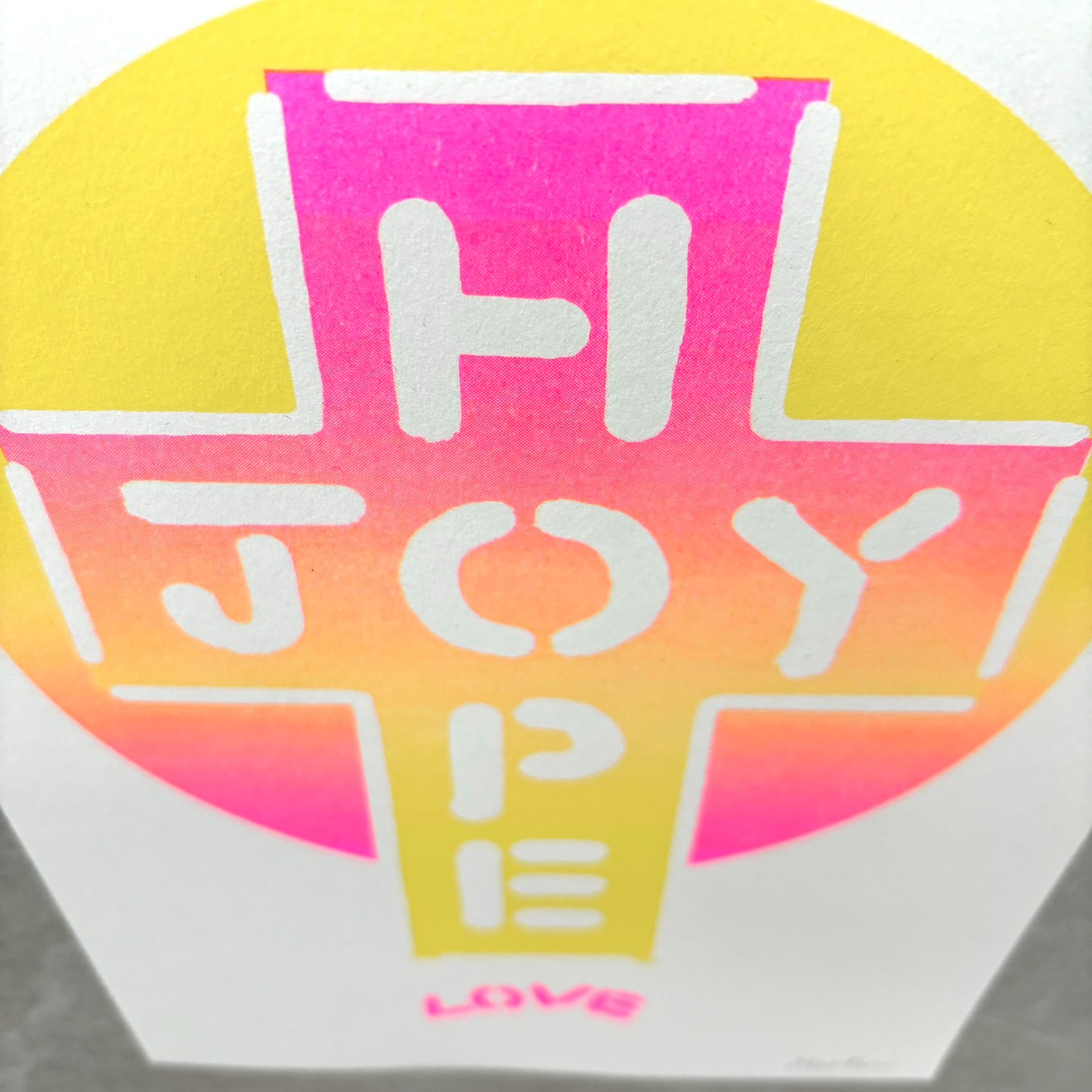 JOY HOPE LOVE Cross.  A4