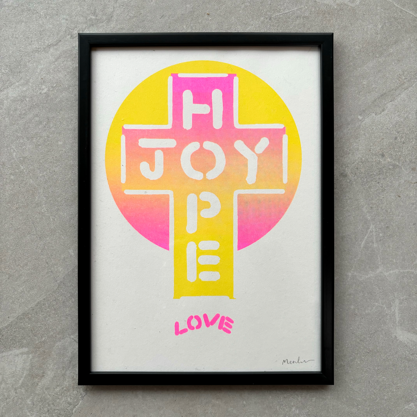 JOY HOPE LOVE Cross.  A4