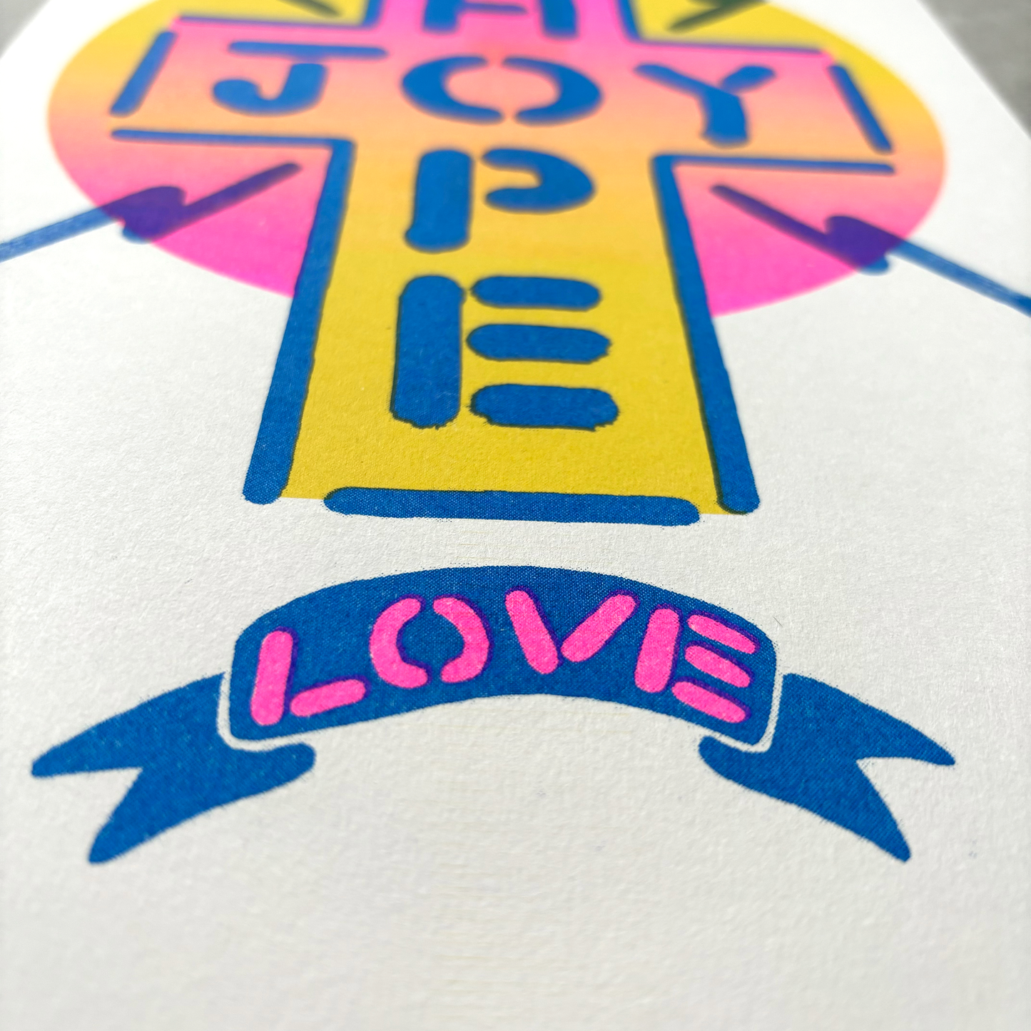 JOY HOPE LOVE Cross. BLUE - A4